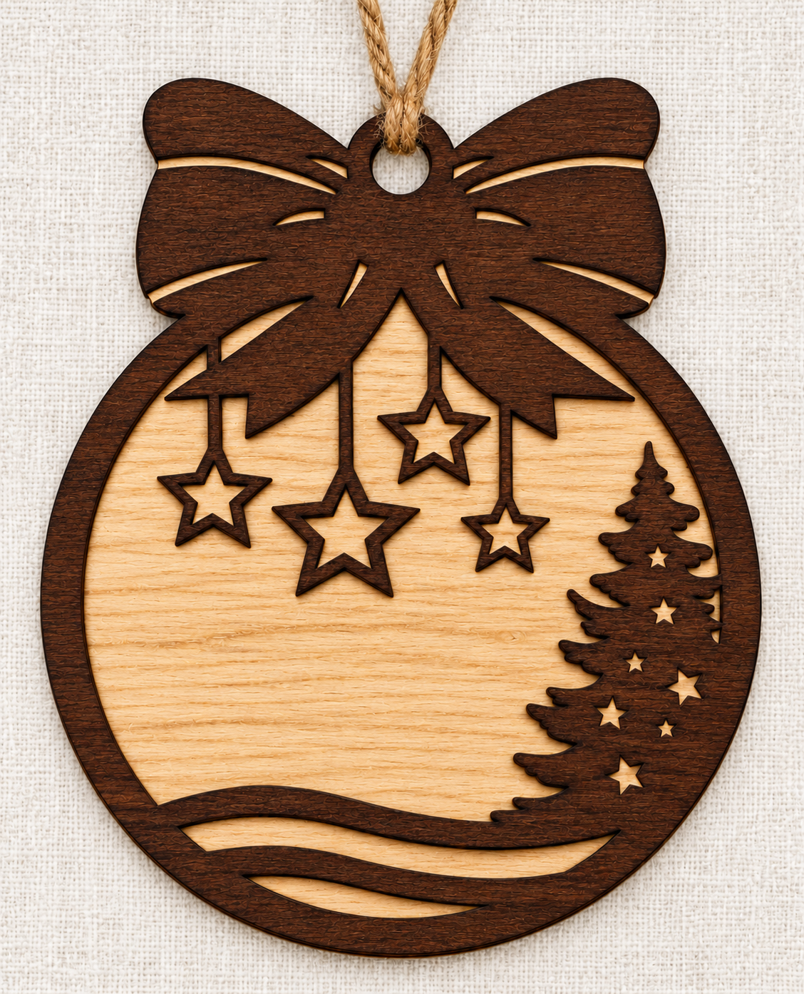 Christmas Ornament - Wood - 2 Tone