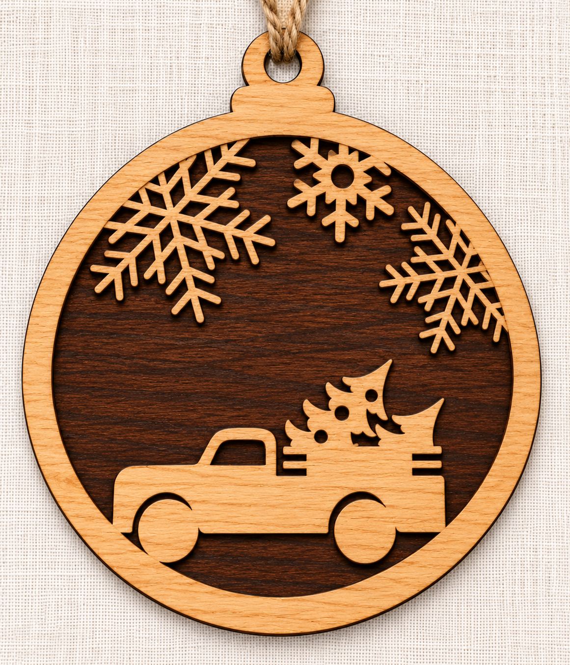 Christmas Ornament - Wood - 2 Tone