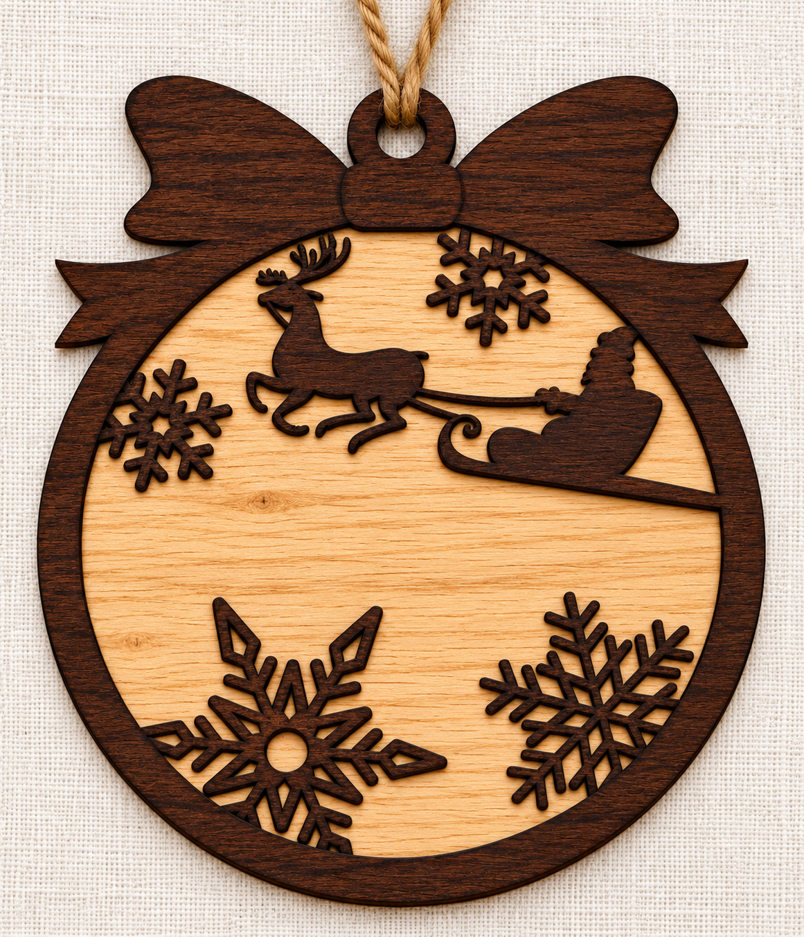 Christmas Ornament - Wood - 2 Tone