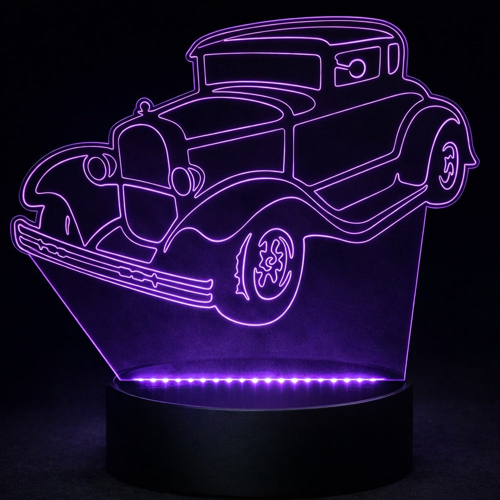 3D Laser Etched Acrylic Lamp with Black Multi Color LED Light Base and Remote