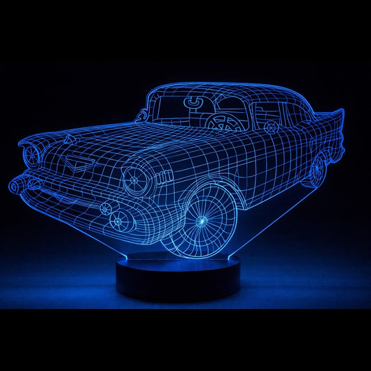 3D Laser Etched Acrylic Lamp with Black Multi Color LED Light Base and Remote