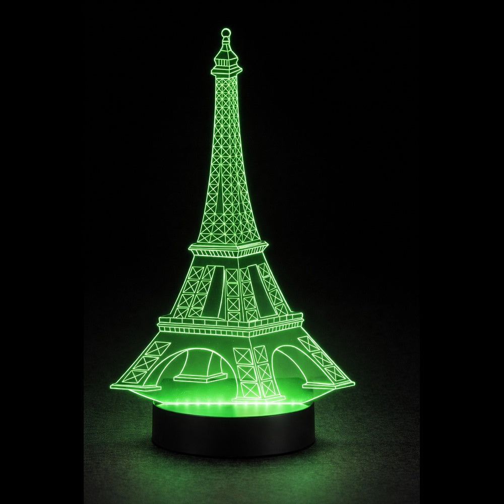 3D Laser Etched Acrylic Lamp with Black Multi Color LED Light Base and Remote