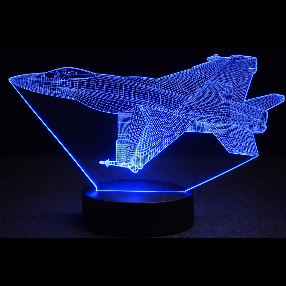 3D Laser Etched Acrylic Lamp with Black Multi Color LED Light Base and Remote