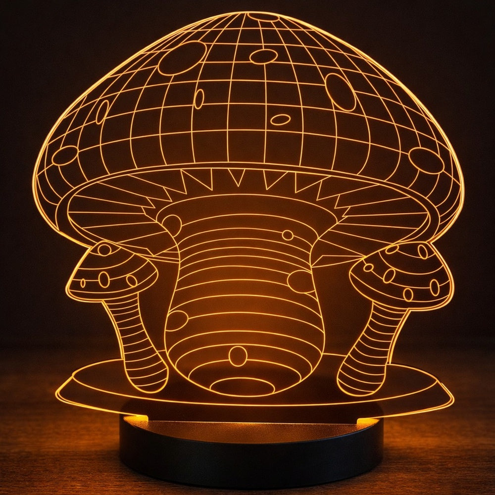 3D Laser Etched Acrylic Lamp with Black Multi Color LED Light Base and Remote