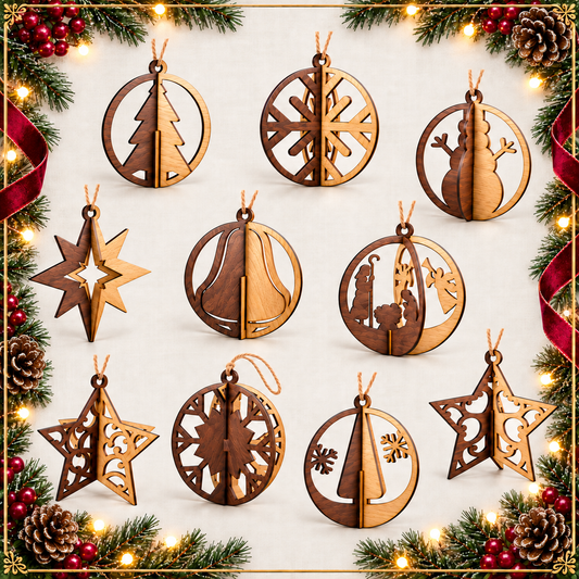 Christmas Ornament - Wood - 3D