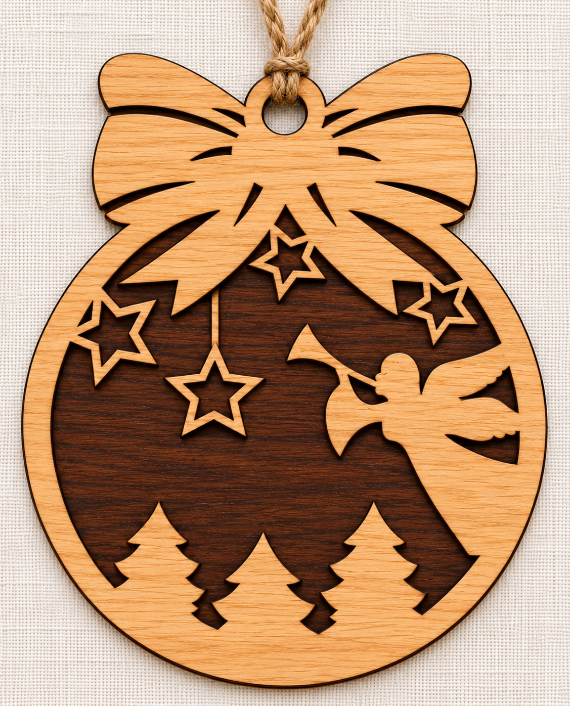 Christmas Ornament - Wood - 2 Tone