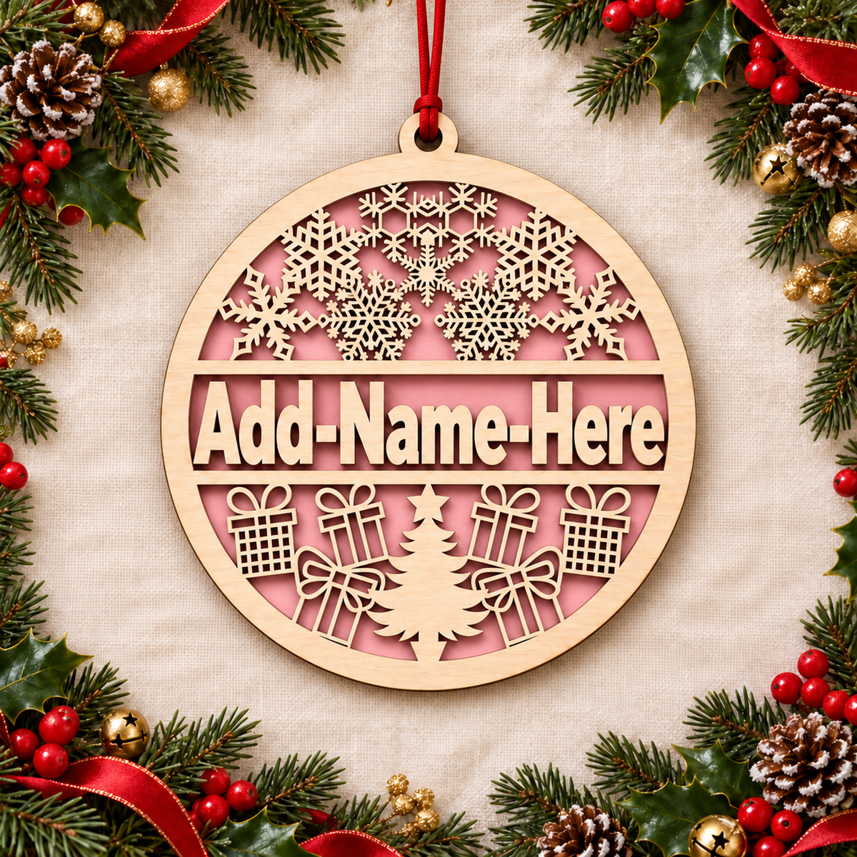 Christmas Ornament - Wood - Personalized