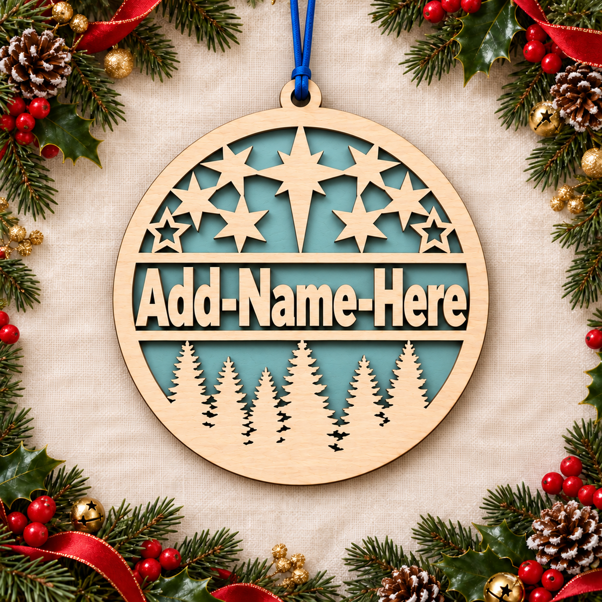 Christmas Ornament - Wood - Personalized