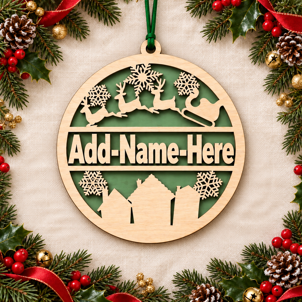 Christmas Ornament - Wood - Personalized