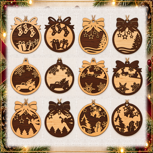 Christmas Ornament - Wood - 2 Tone