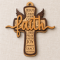 Christmas Ornament - Wood - Cross Faith