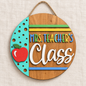Personalized Door Hanger - Teacher Apple Class