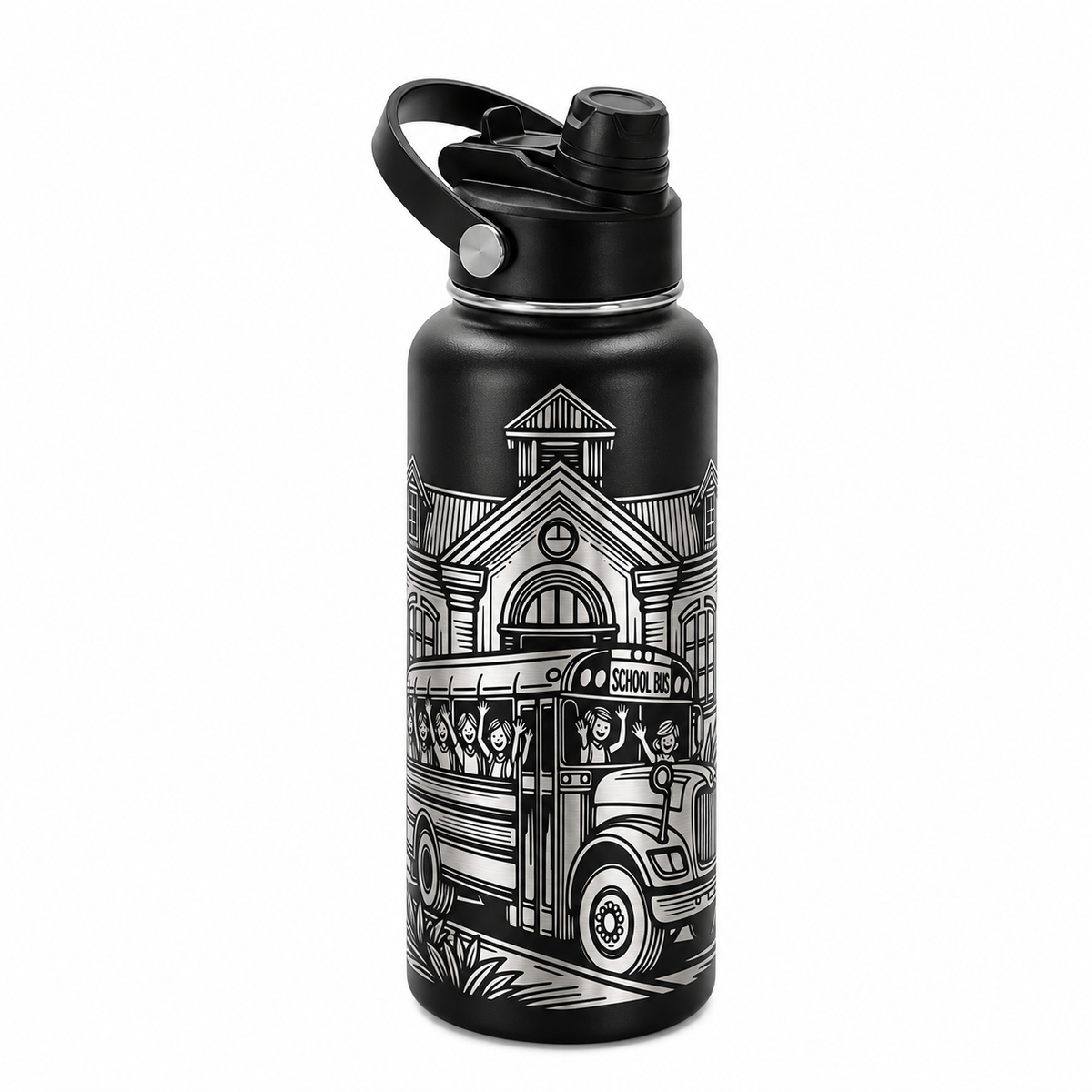 Drinkware, 32 oz. Stainless Steel Hydro Bottle, School Bus I