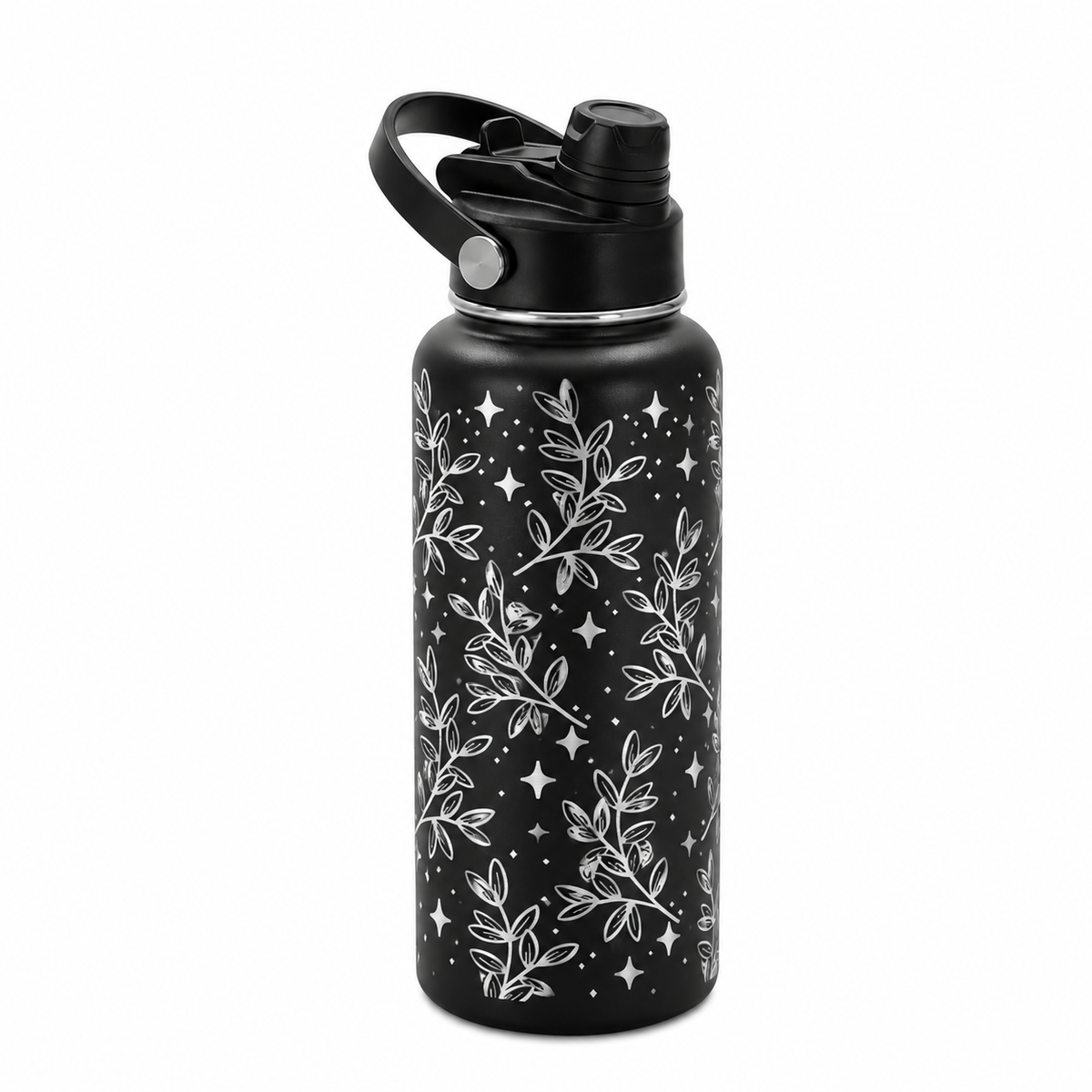 Drinkware, 32 oz. Stainless Steel Hydro Bottle, Botanical, Vine and Stars