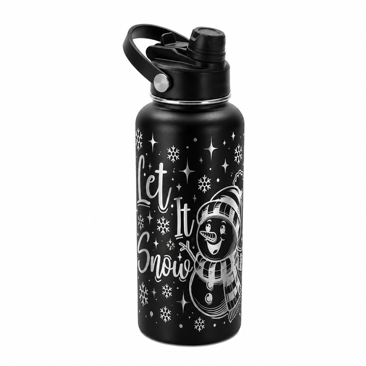 Drinkware, 32 oz. Stainless Steel Hydro Bottle, Christmas, Let It Snow