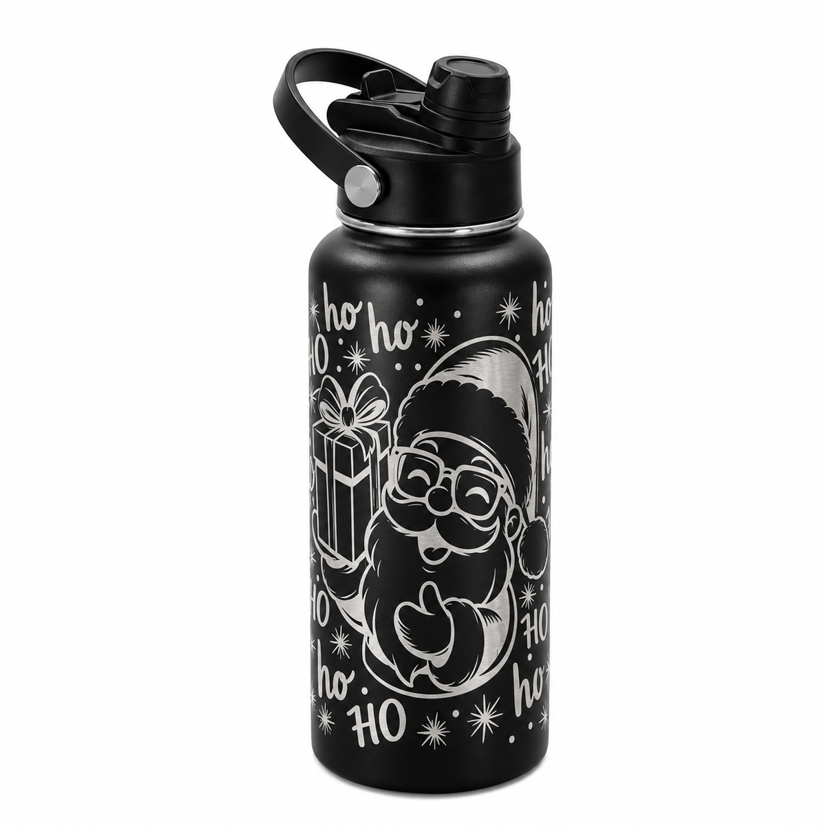 Drinkware, 32 oz. Stainless Steel Hydro Bottle, Christmas, Santa HoHoHo
