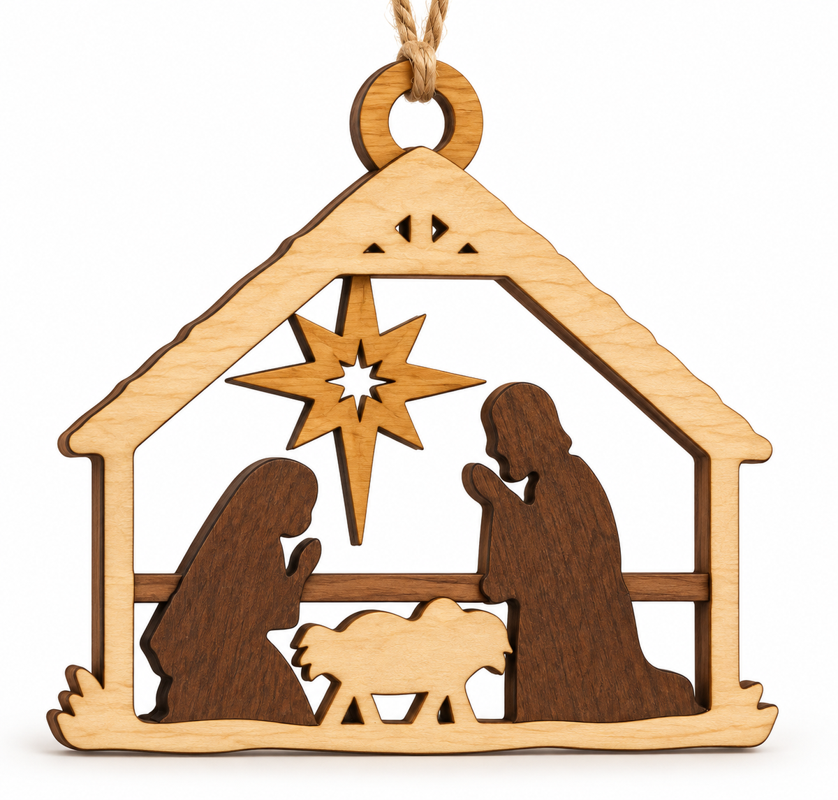 Christmas Ornament - Wood - Nativity
