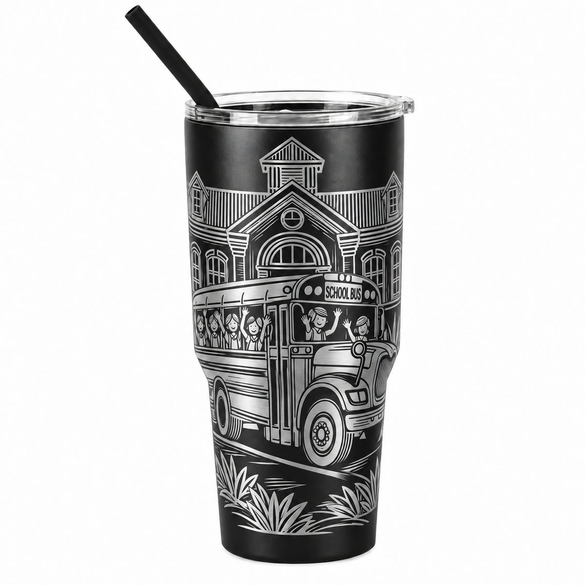 Drinkware, 30 oz. Stainless Steel Tumbler, School Bus I