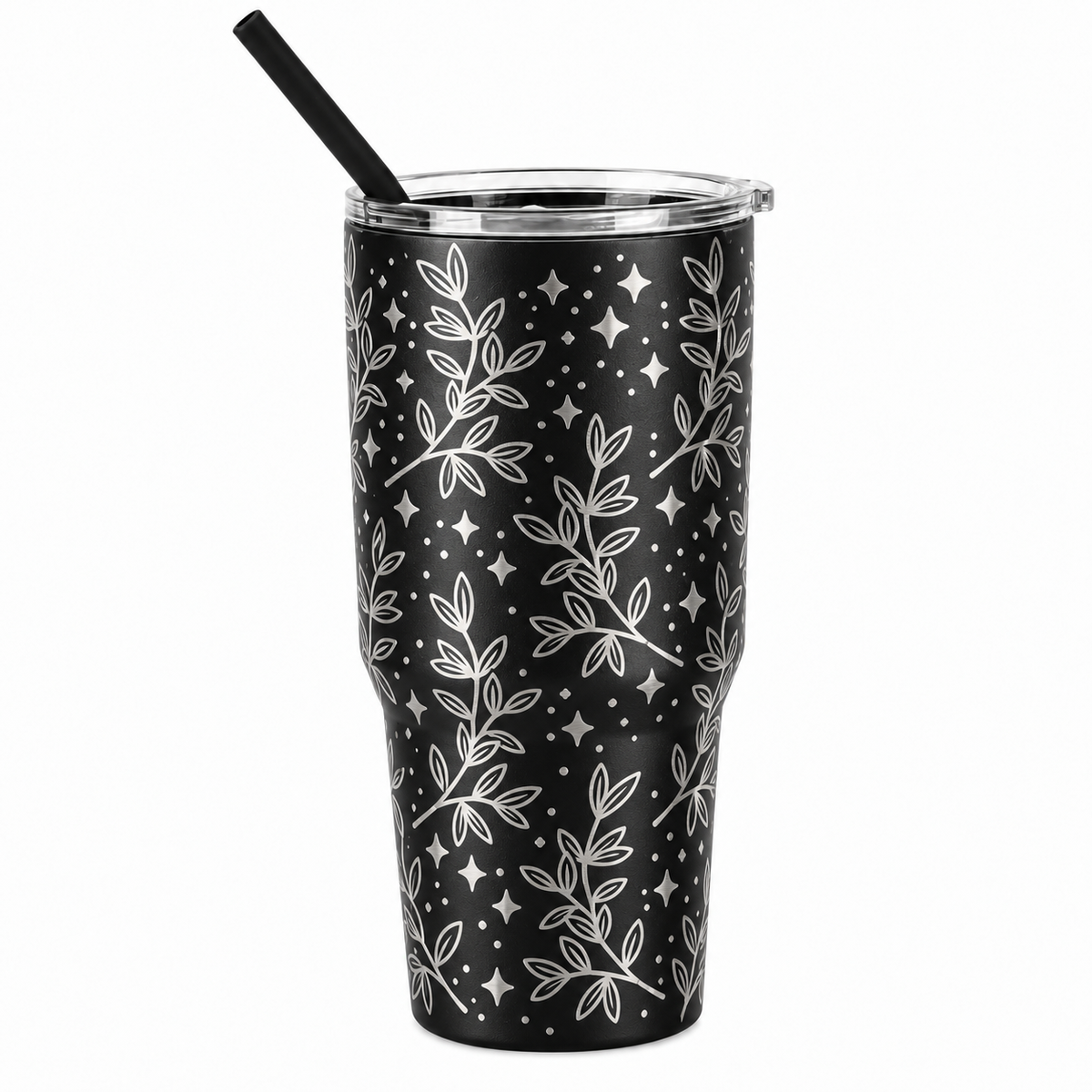 Drinkware, 30 oz. Stainless Steel Tumbler, Botanical, Vine and Stars