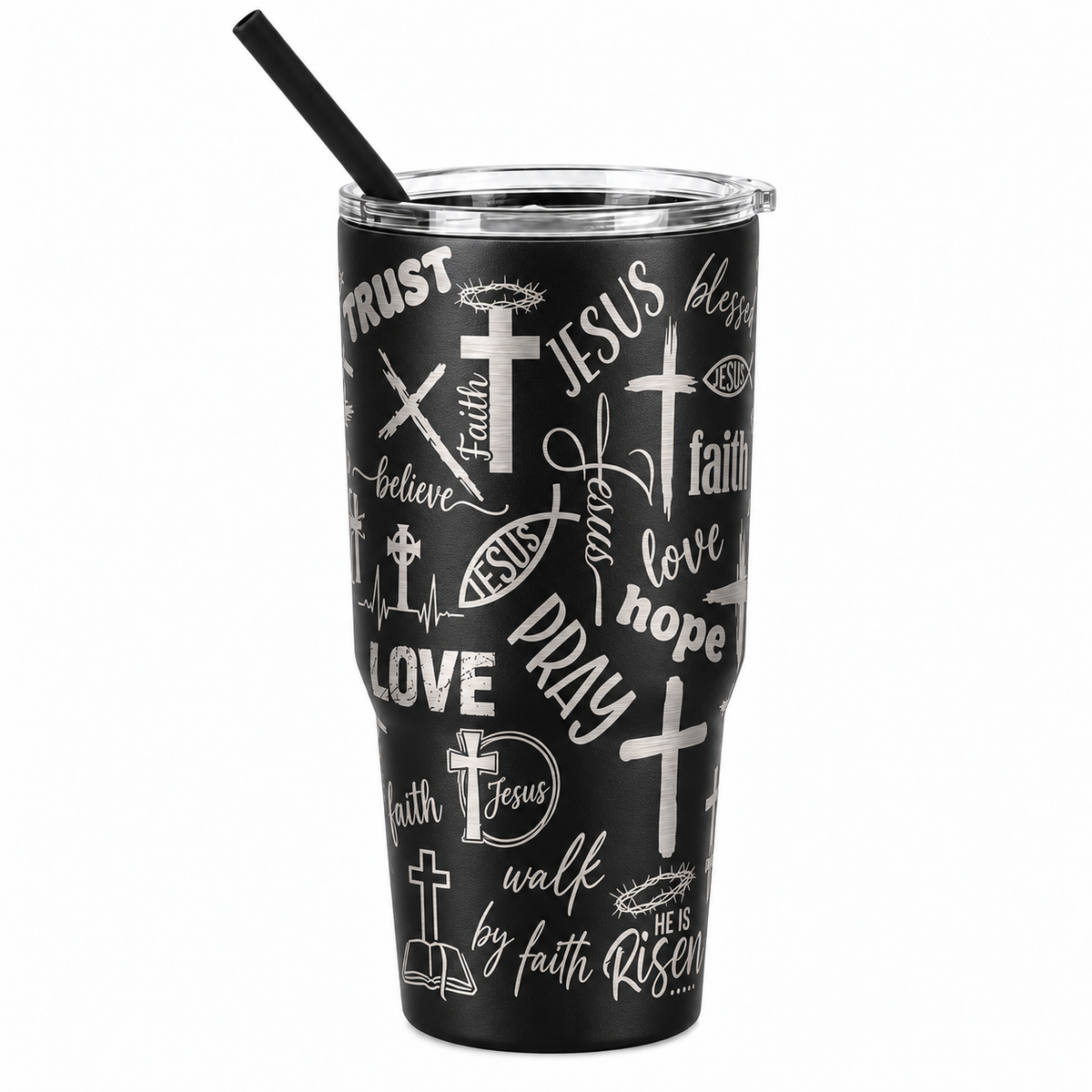 Drinkware, 30 oz. Stainless Steel Tumbler, Christian Symbols