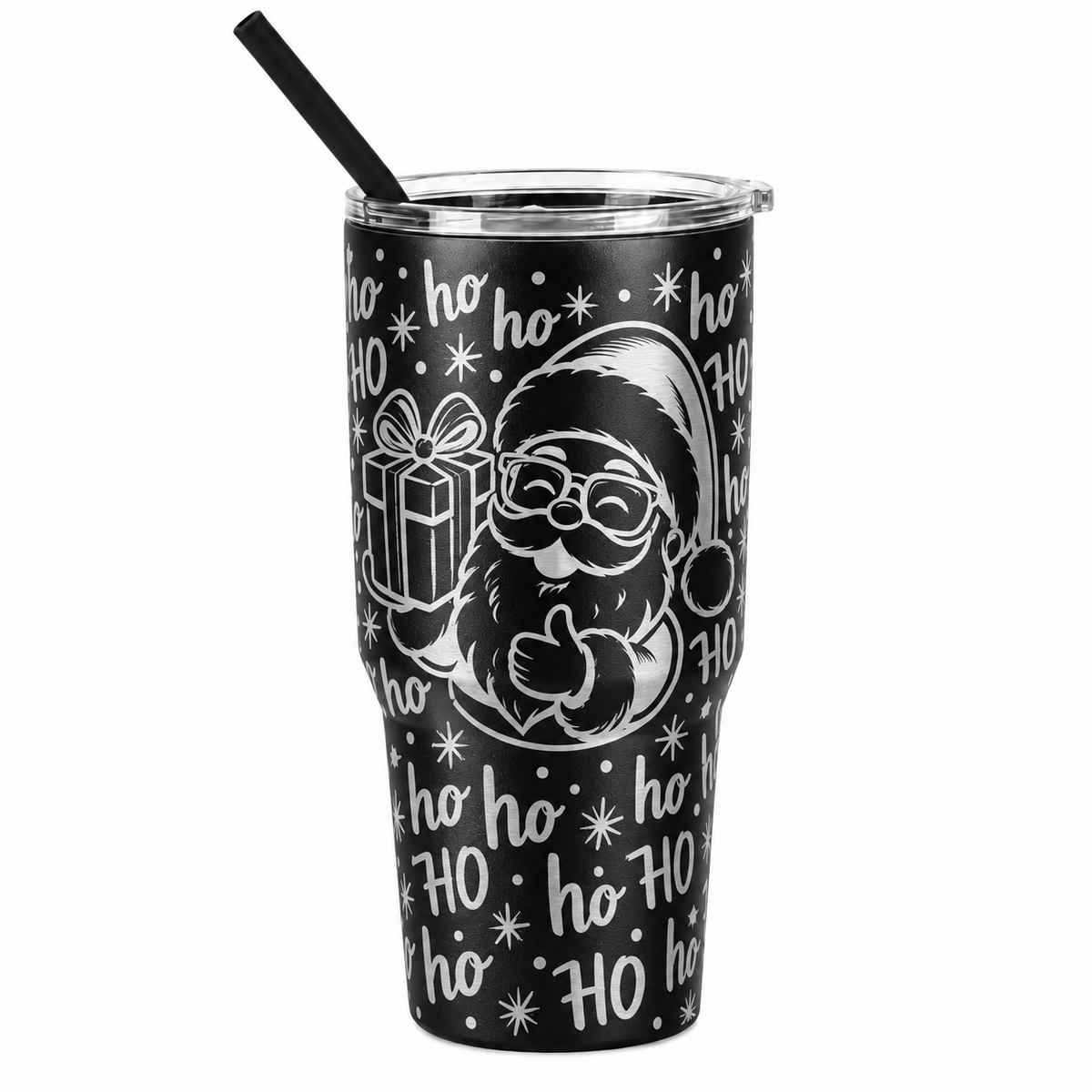 Drinkware, 30 oz. Stainless Steel Tumbler, Christmas, Santa HoHoHo