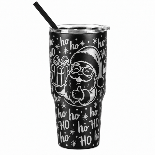 Drinkware, 30 oz. Stainless Steel Tumbler, Christmas, Santa HoHoHo