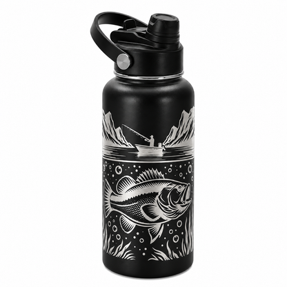Drinkware, 32 oz. Stainless Steel Hydro Bottle, Fishing I