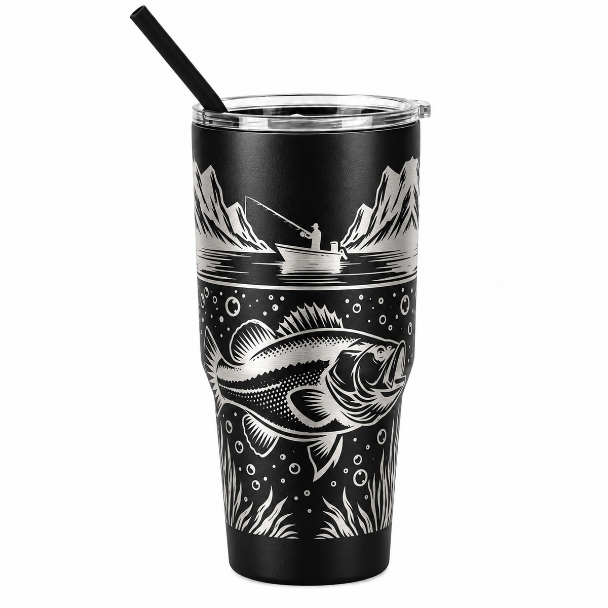 Drinkware, 30 oz. Stainless Steel Tumbler, Fishing I
