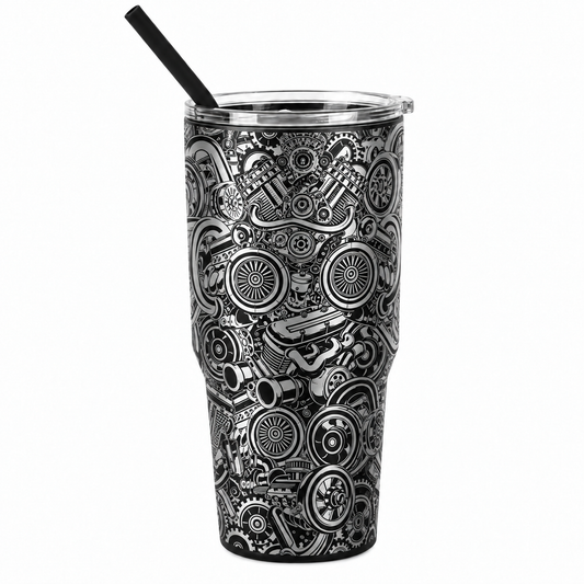 Drinkware, 30 oz. Stainless Steel Tumbler, Gearhead