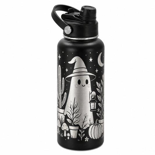 Drinkware, 32 oz. Stainless Steel Hydro Bottle, Ghost in Hat