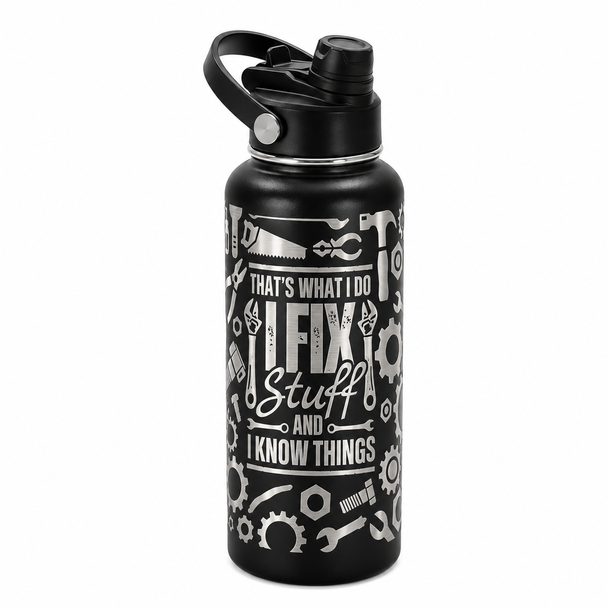 Drinkware, 32 oz. Stainless Steel Hydro Bottle, I Fix Stuff