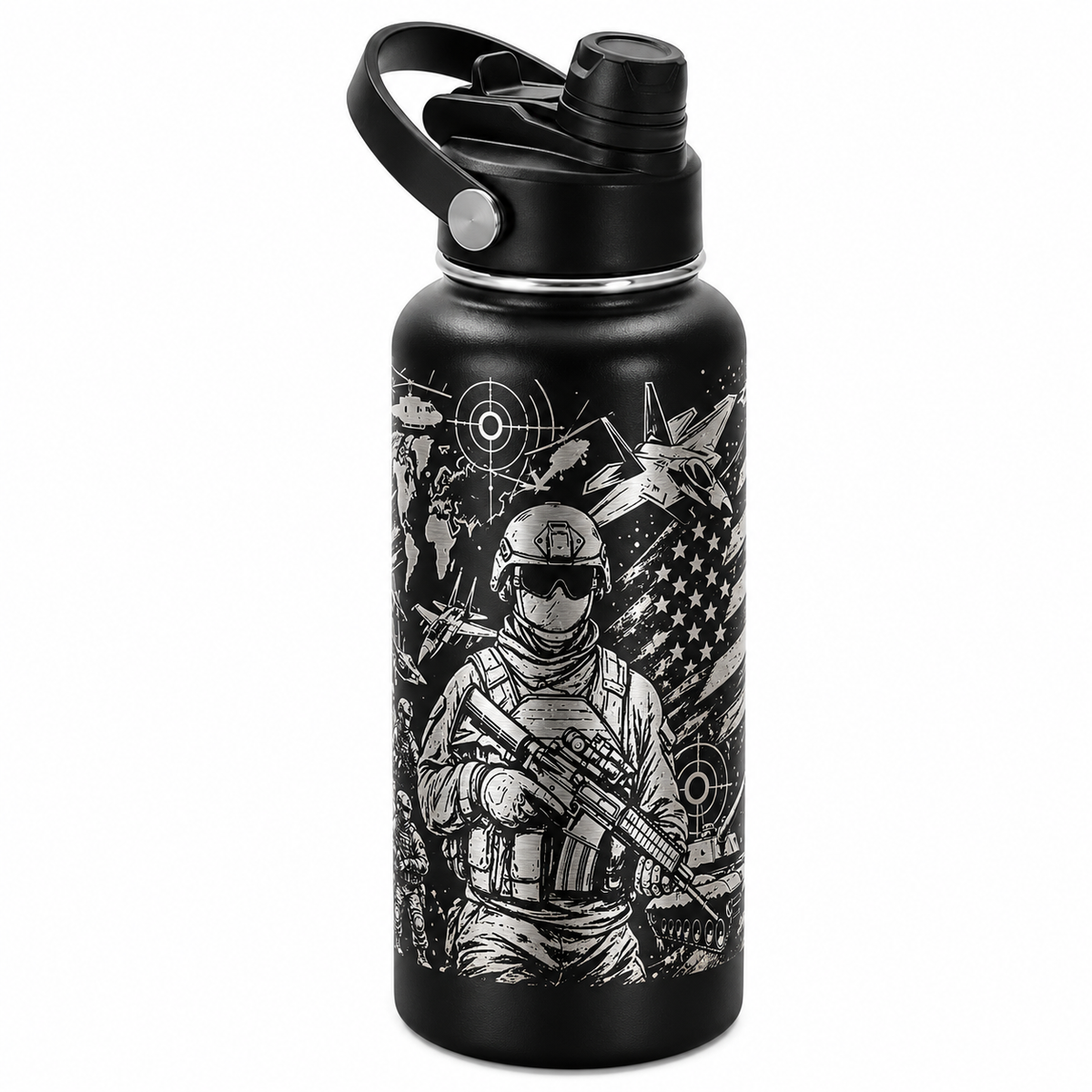 Drinkware, 32 oz. Stainless Steel Hydro Bottle, Military I