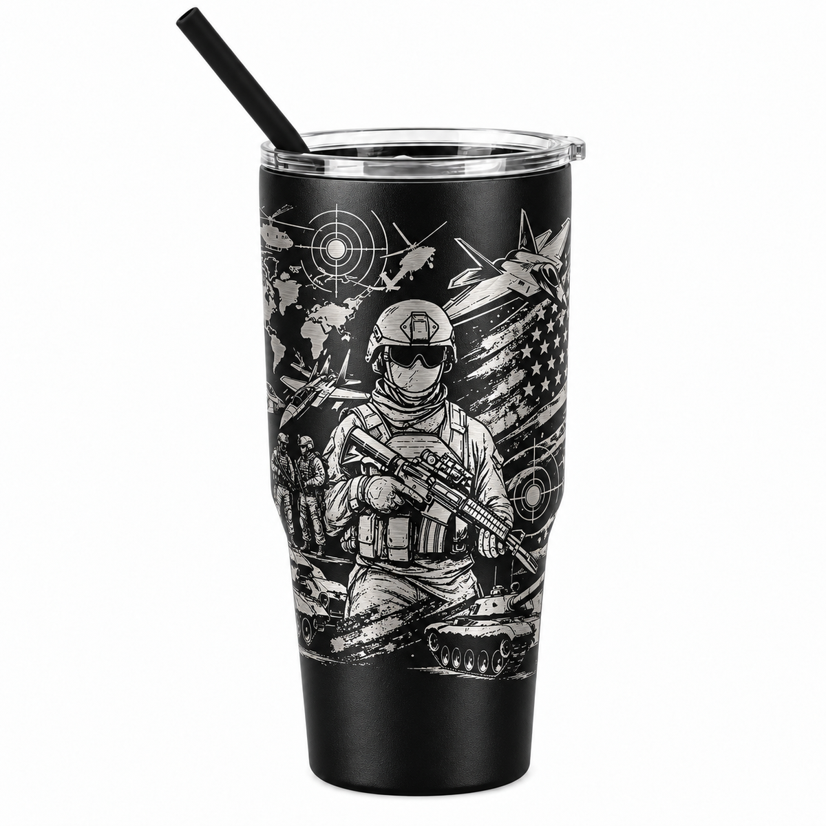 Drinkware, 30 oz. Stainless Steel Tumbler, Military I