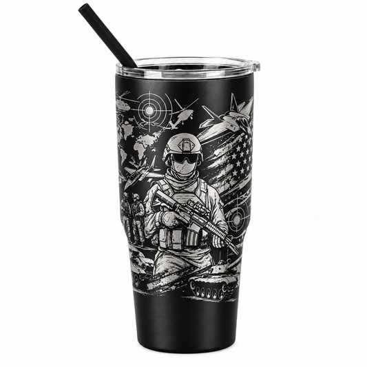Drinkware, 30 oz. Stainless Steel Tumbler, Military I