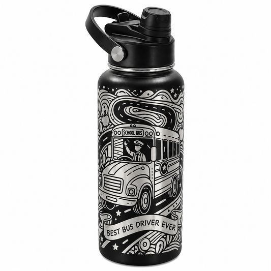 Drinkware, 32 oz. Stainless Steel Hydro Bottle, School Bus III
