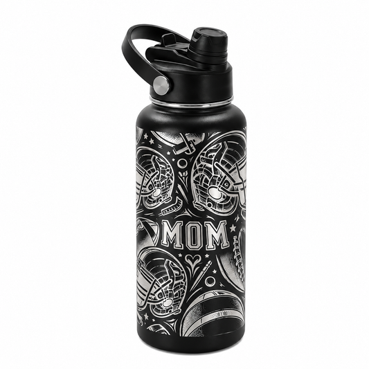 Drinkware, 32 oz. Stainless Steel Hydro Bottle, Football Mom