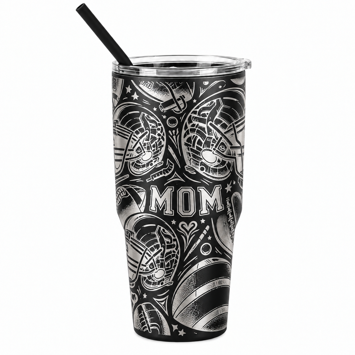 Drinkware, 30 oz. Stainless Steel Tumbler, Football Mom