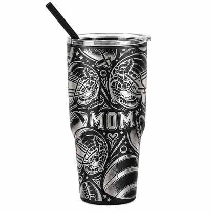 Drinkware, 30 oz. Stainless Steel Tumbler, Football Mom