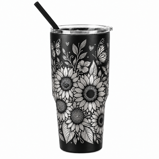 Drinkware, 30 oz. Stainless Steel Tumbler, Sunflower