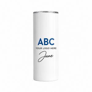 Sublimated Custom Designed 20 oz. Skinny Tumbler - White